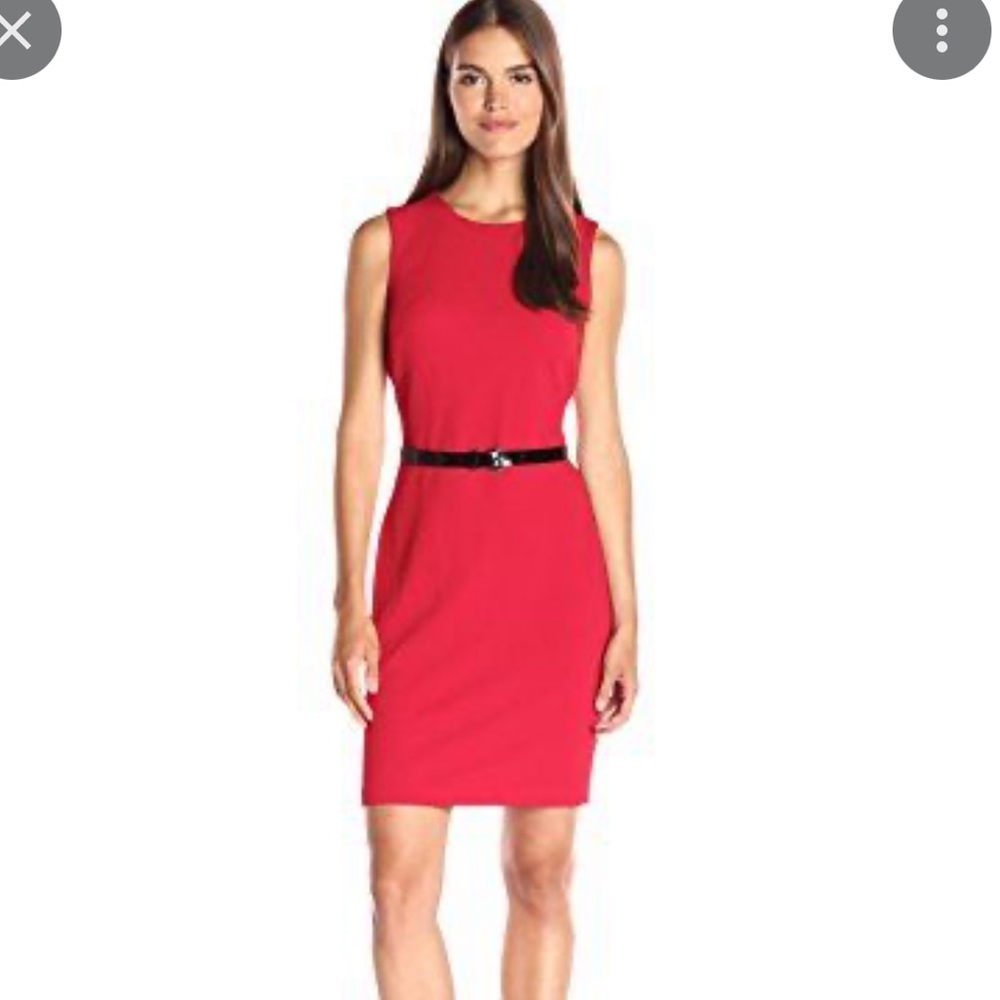 NWT Tommy Hilfiger Women's Sleeveless Saville Knit Sheath Dress Red Size 12